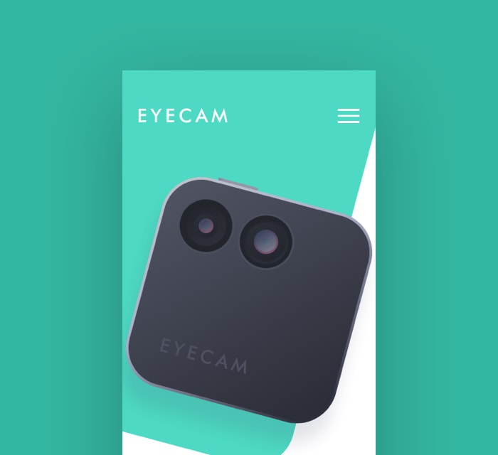 landing page of eye cam website