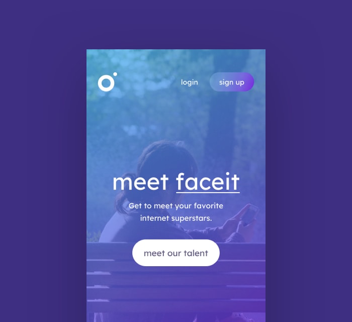 landing page of face it website