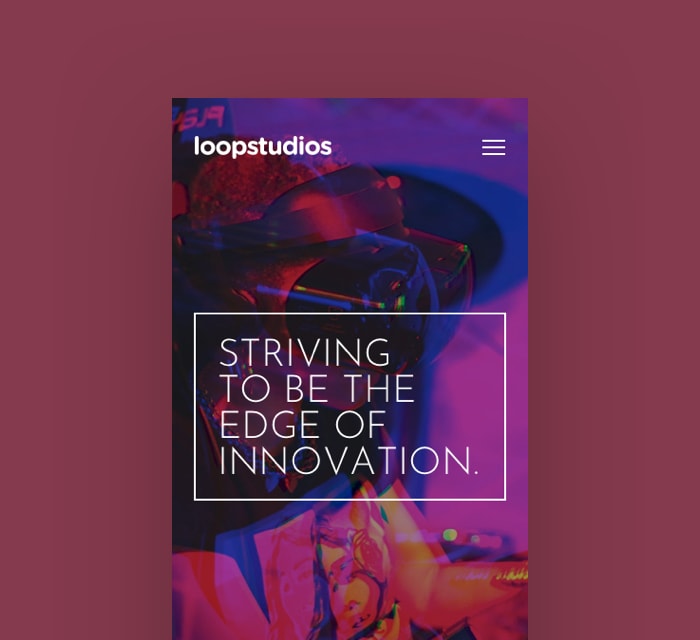 landing page of loopstudios website